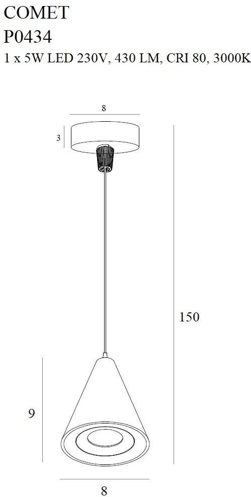 Pendul LED design modern COMET P0434 MX