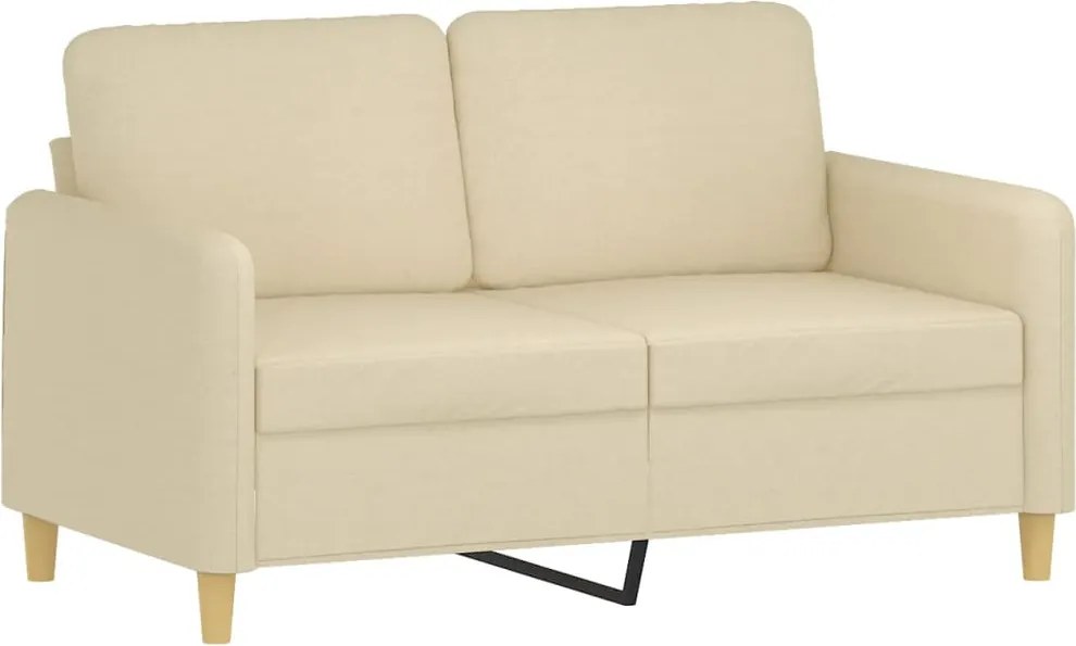 vidaXL Canapea cu 2 locuri, crem, 120 cm, material textil