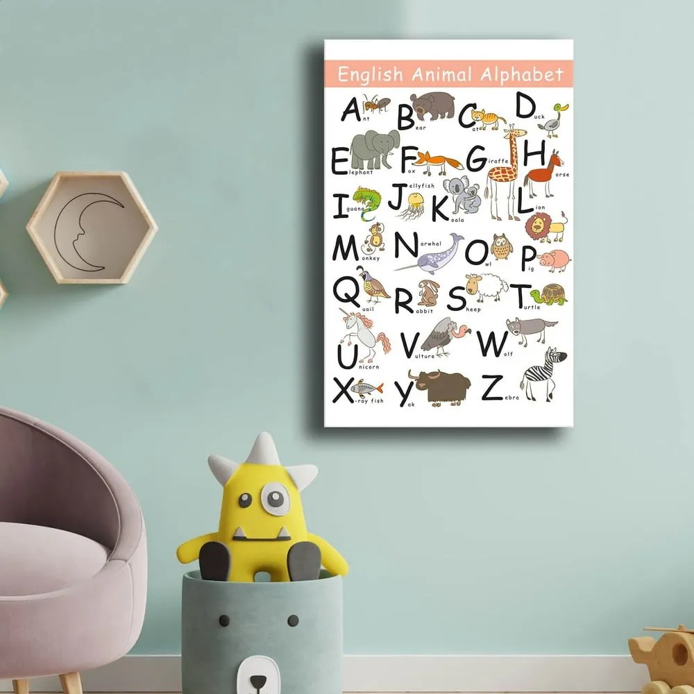 Tablou pentru copii 45x70 cm Alphabet – Wallity