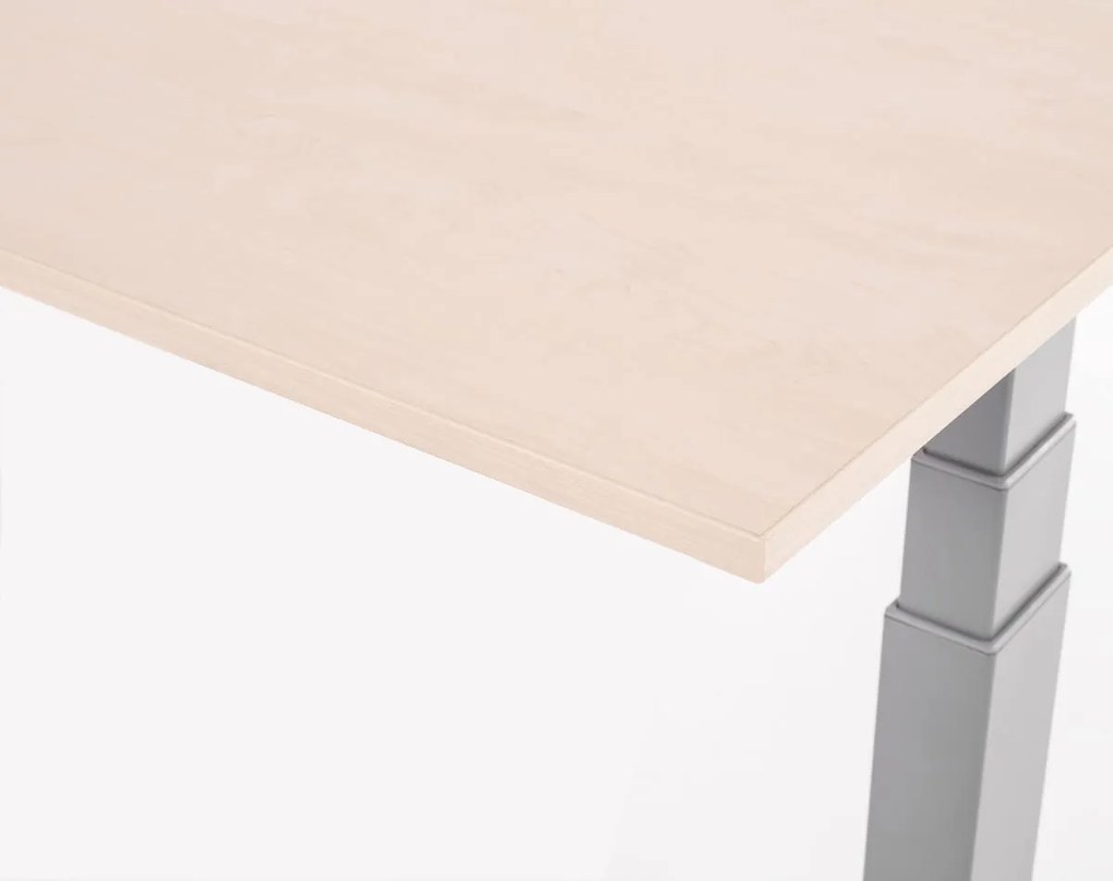 Birou reglabil electric Viva Upgrade 2.0, dual motor, 150 kg - 1360x680x18 - mesteacan - Alb