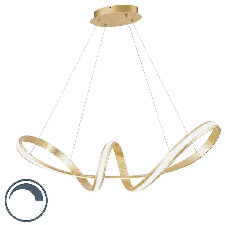 Lampă suspendată de design auriu cu LED 80 cm - Belinda