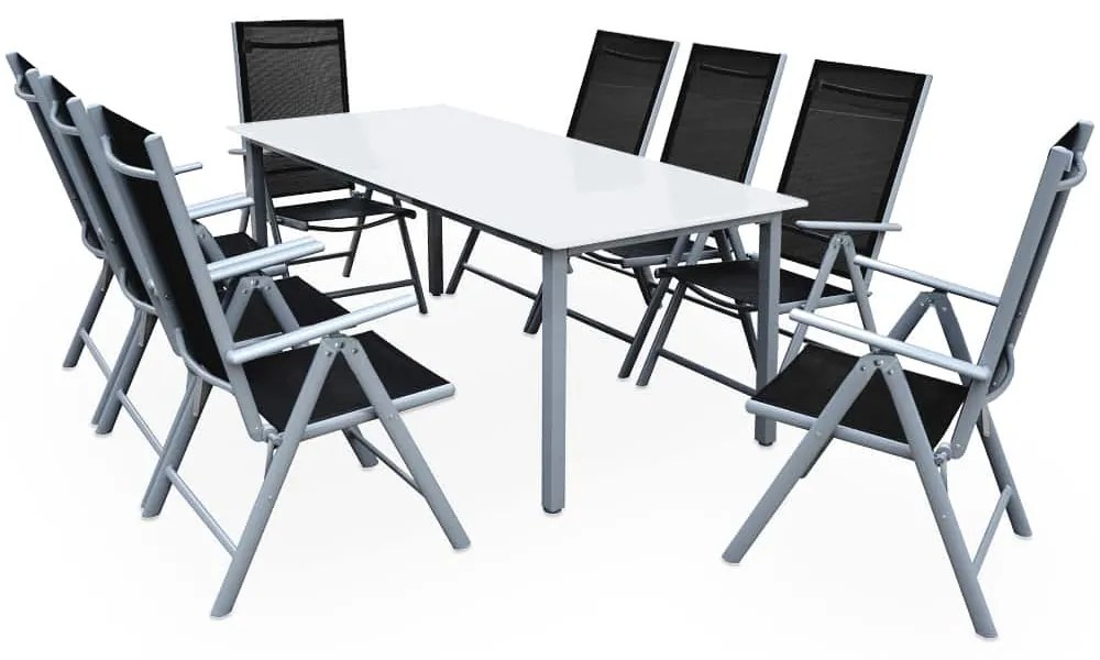 Deuba Set de grădină Bern 1+8 din aluminiu - argintiu