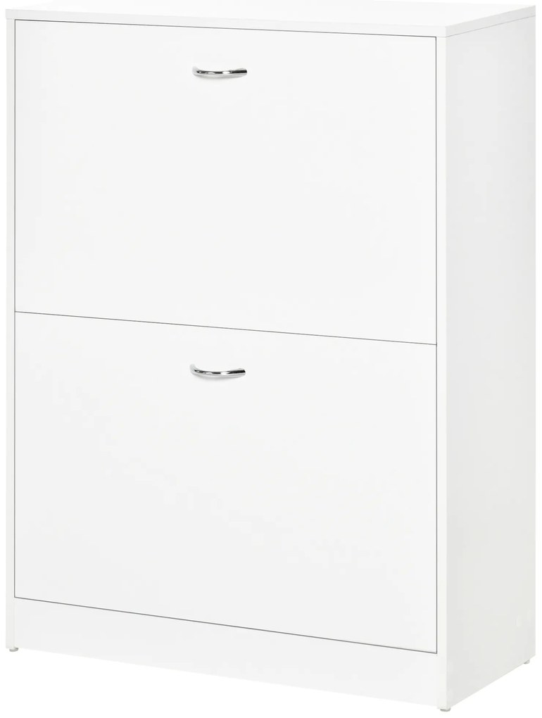 HOMCOM Dulap pentru pantofi dim. 60L x 24l x 80H cm 2 uși batante Alb | Aosom Romania