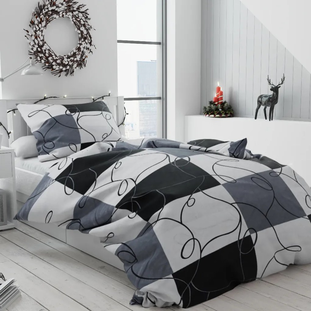 Lenjerie de pat bumbac Sah gri Dimensiune lenjerie de pat: 70 x 90 cm | 140 x 220 cm