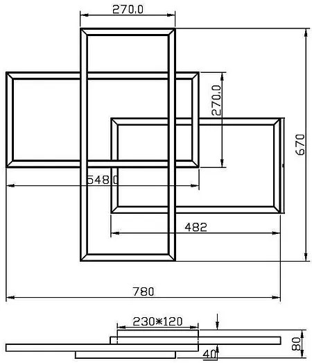 Lustra LED aplicata design modern Rida neagra