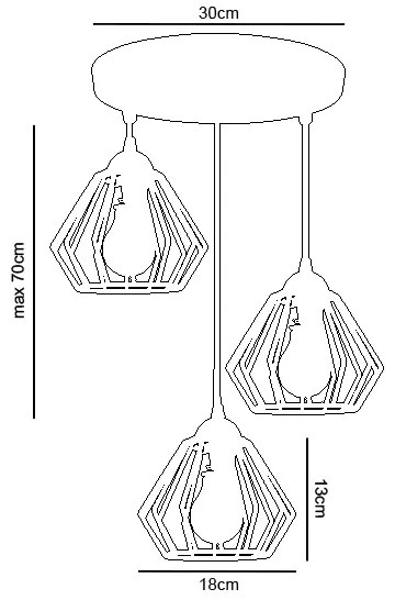 Lustră pe cablu CEED 3xE27/60W/230V