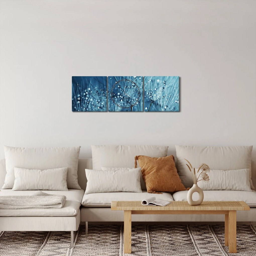 Tablou - Picături de rouă (cu ceas) (90x30 cm)