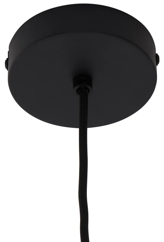 Lampă pendantă retro neagră cu sticlă bronz - Bizle