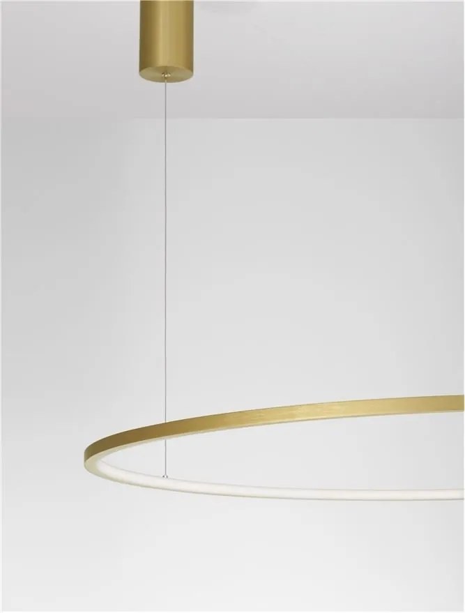 Lustra LED suspendata design modern circular TARQUIN D-100cm aurie