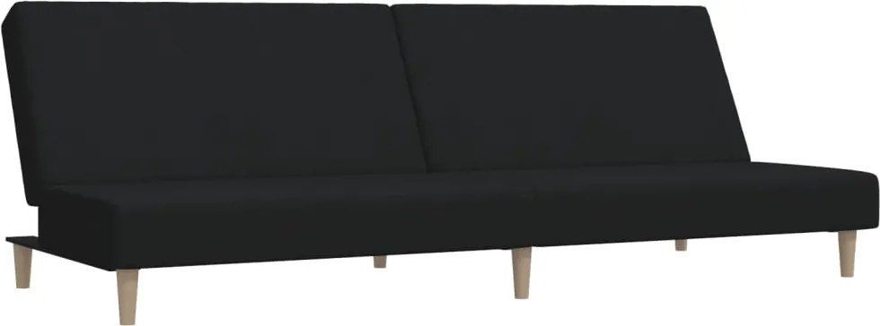 vidaXL Canapea extensibilă cu 2 locuri, negru, material textil