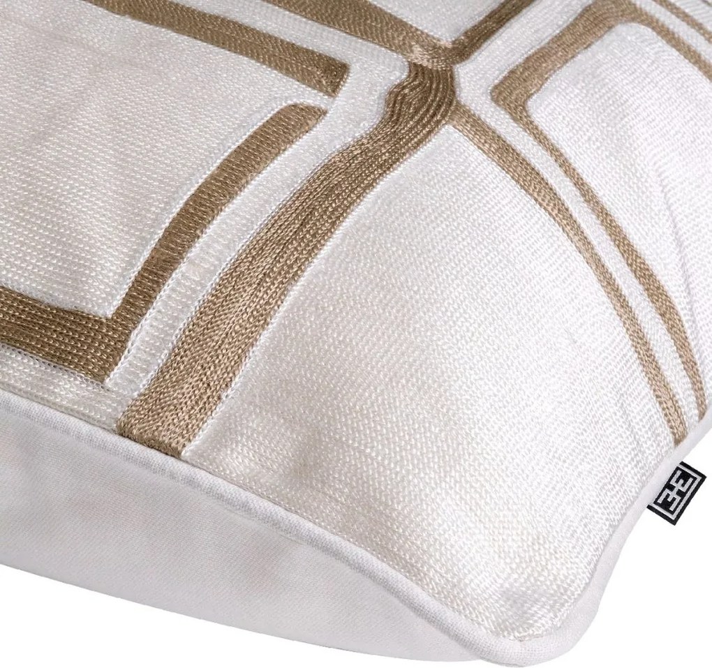 Perna decorativa design LUX Ribeira 50x50cm, bej/ alb