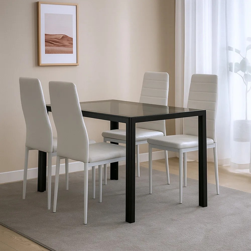 Nicole 4+1 set de sufragerie alb