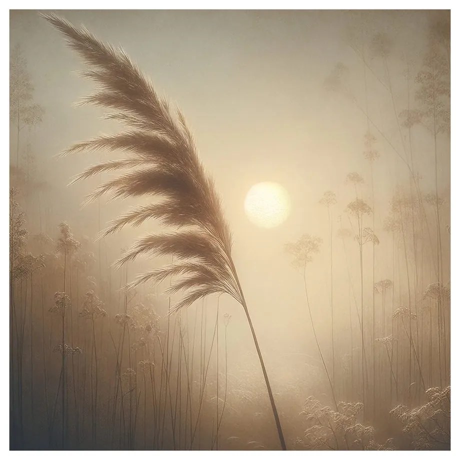 Tablou iarbă de pampas în lumina soarelui