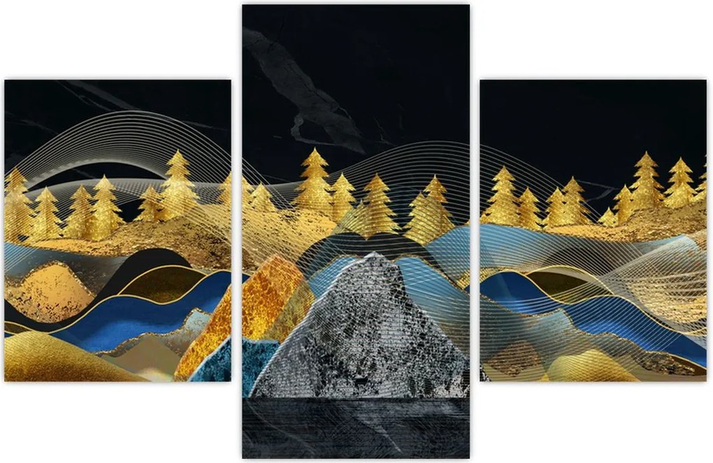 Tablou - Munții aurii (90x60 cm)