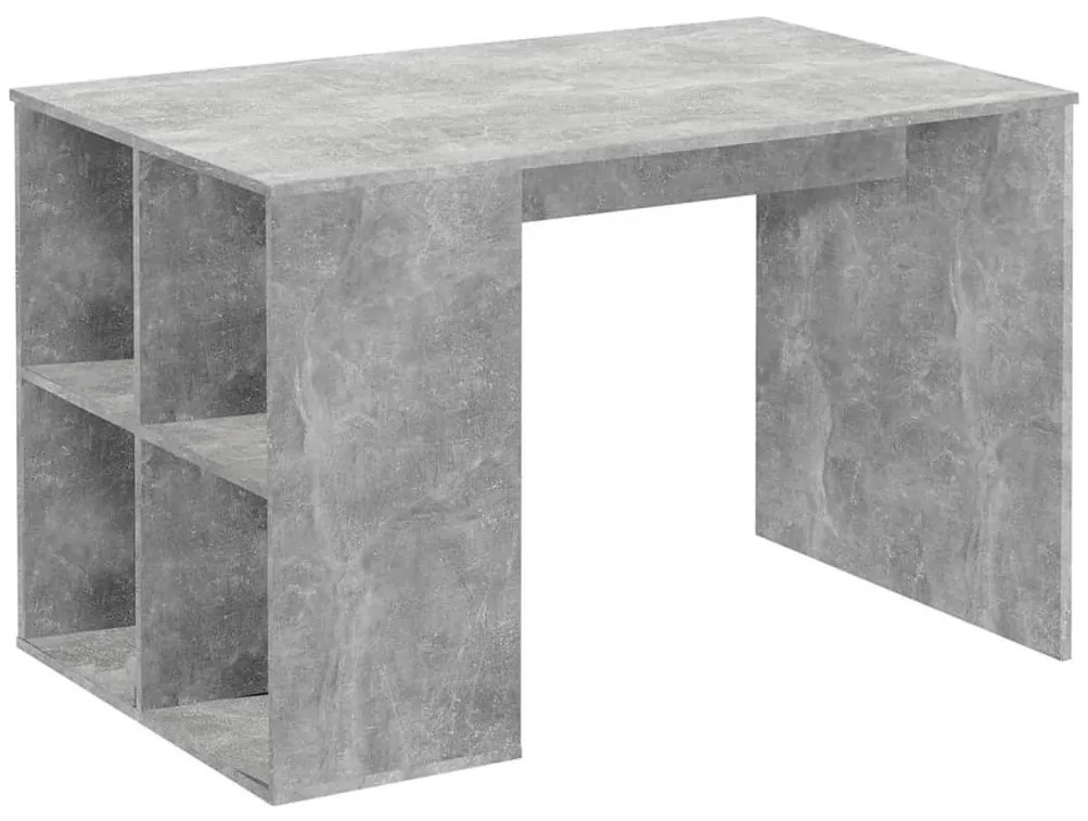 FMD Birou cu rafturi laterale, gri beton, 117 x 73 x 75 cm Gri beton