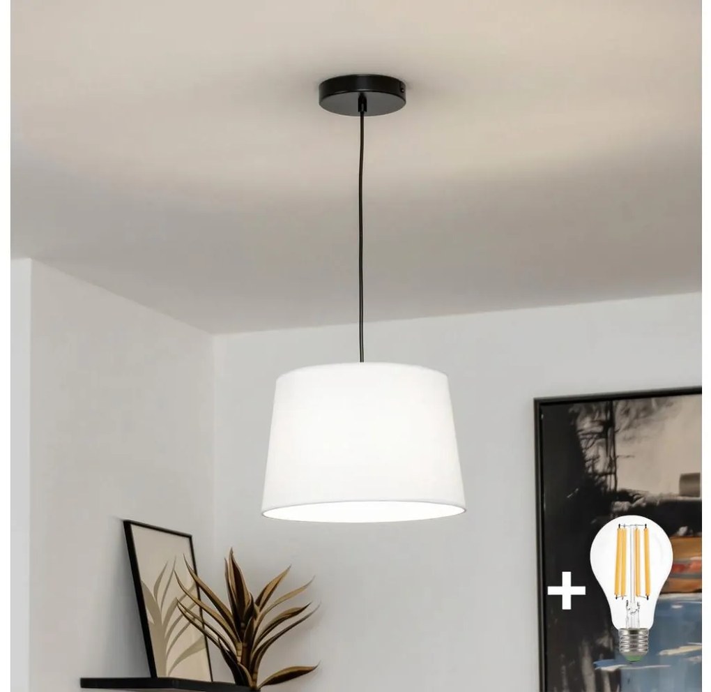 Brilagi - Lustra LED suspendată pe cablu CERIA 1xE27/40W/230V Ø 30 cm albă