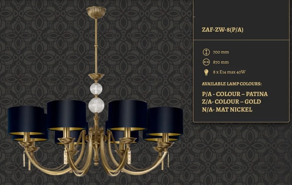 Candelabru 8 brate elegant design clasic Zaffiro