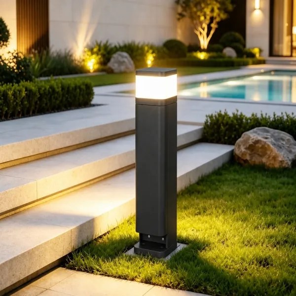 BRILAGI - Lampă de exterior cu 2 prize SCHUKO PILLAR 1xG9/11W/230V IP44 neagră