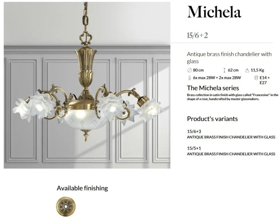 Candelabru 6 brate LUX design clasic realizat manual Michela