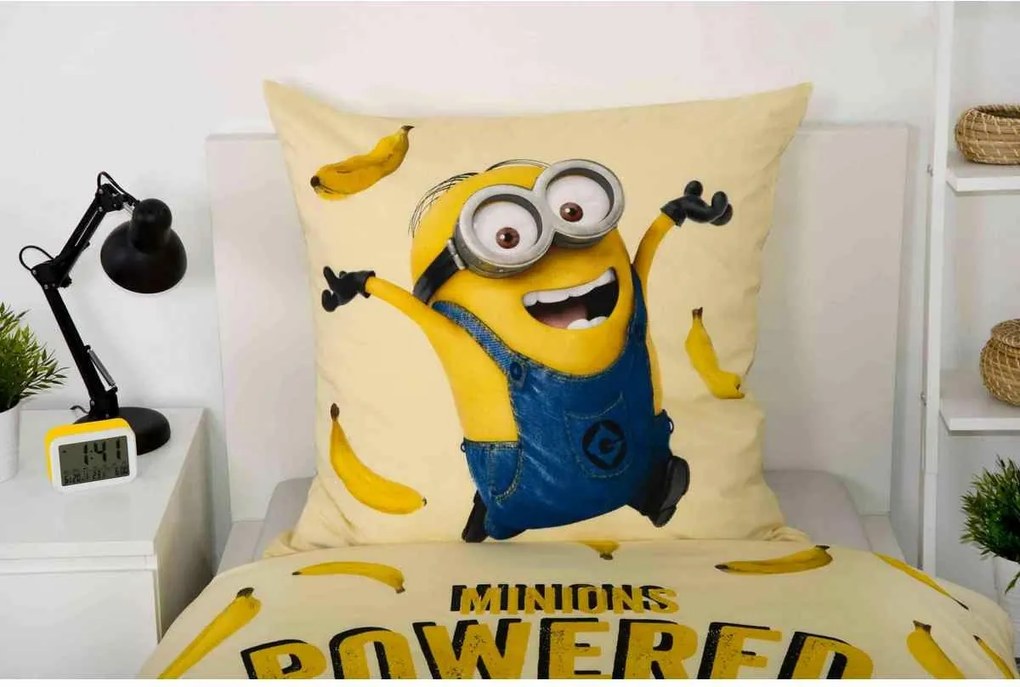 Lenjerie de pat din bumbac Herding Minionii, 135 x 200 cm, 80 x 80 cm