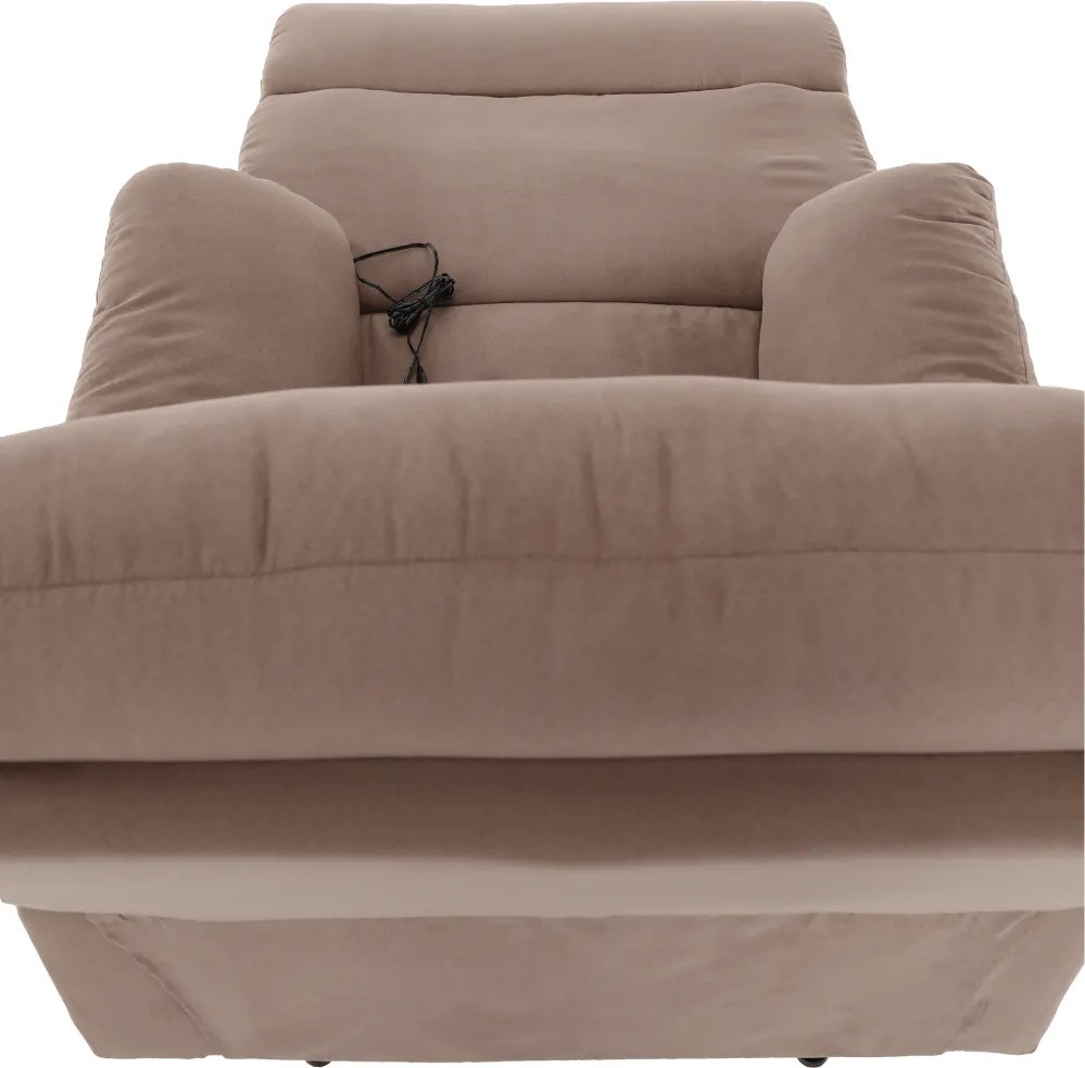 Fotoliu de masaj, reglabil, material textil grej TAUPE, LAMBERT