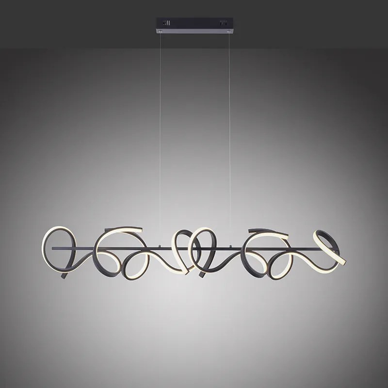 Lampă suspendată de design neagră cu LED și dimmer - Krisscross