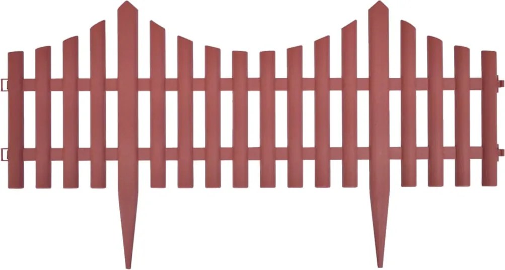 vidaXL Gard despărțitor de peluză, 17 buc., maro, 10 m