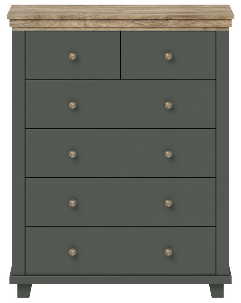 Comodă Elvina S Typ 45 (verde + stejar lefkas). Promo -21%. 1031010