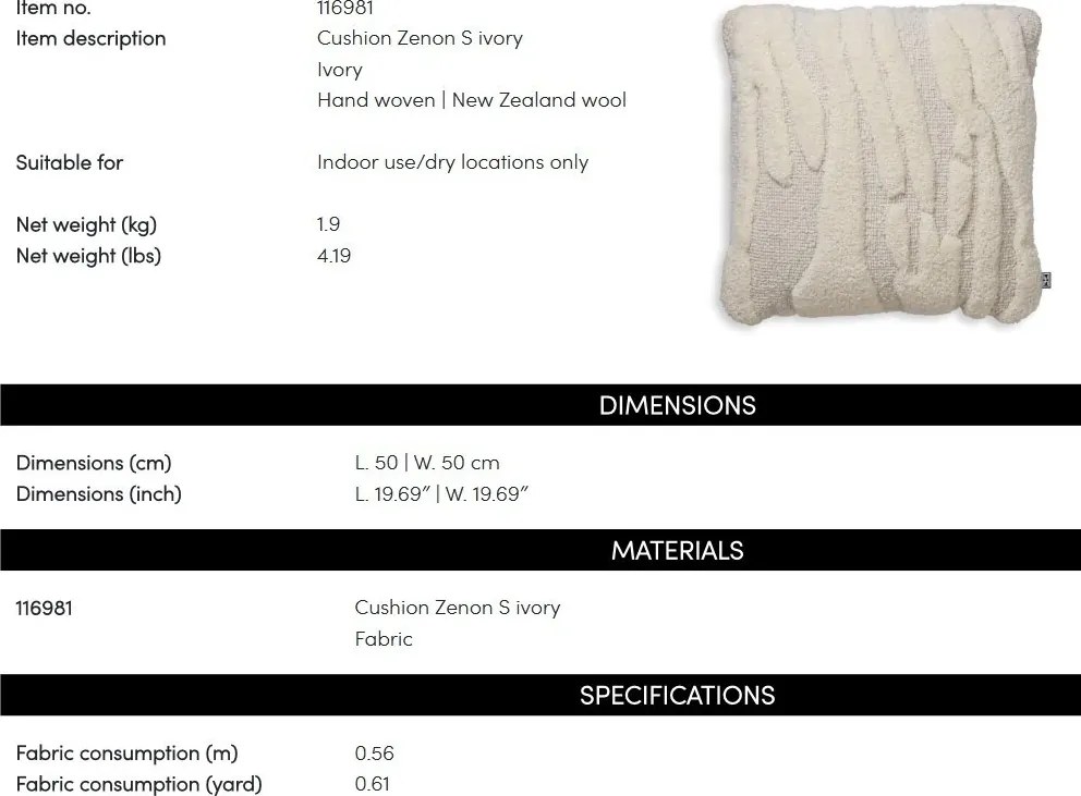 Perna design LUX Zenon S, Ivory