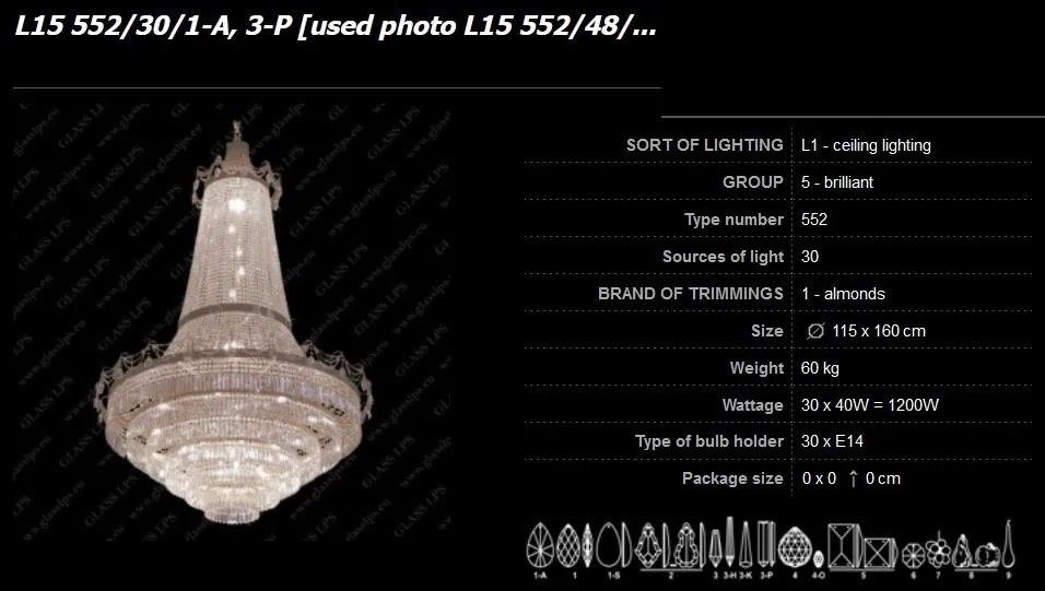 Lustra Imperial cristal Bohemia L15 552/30/1-A, 3-P