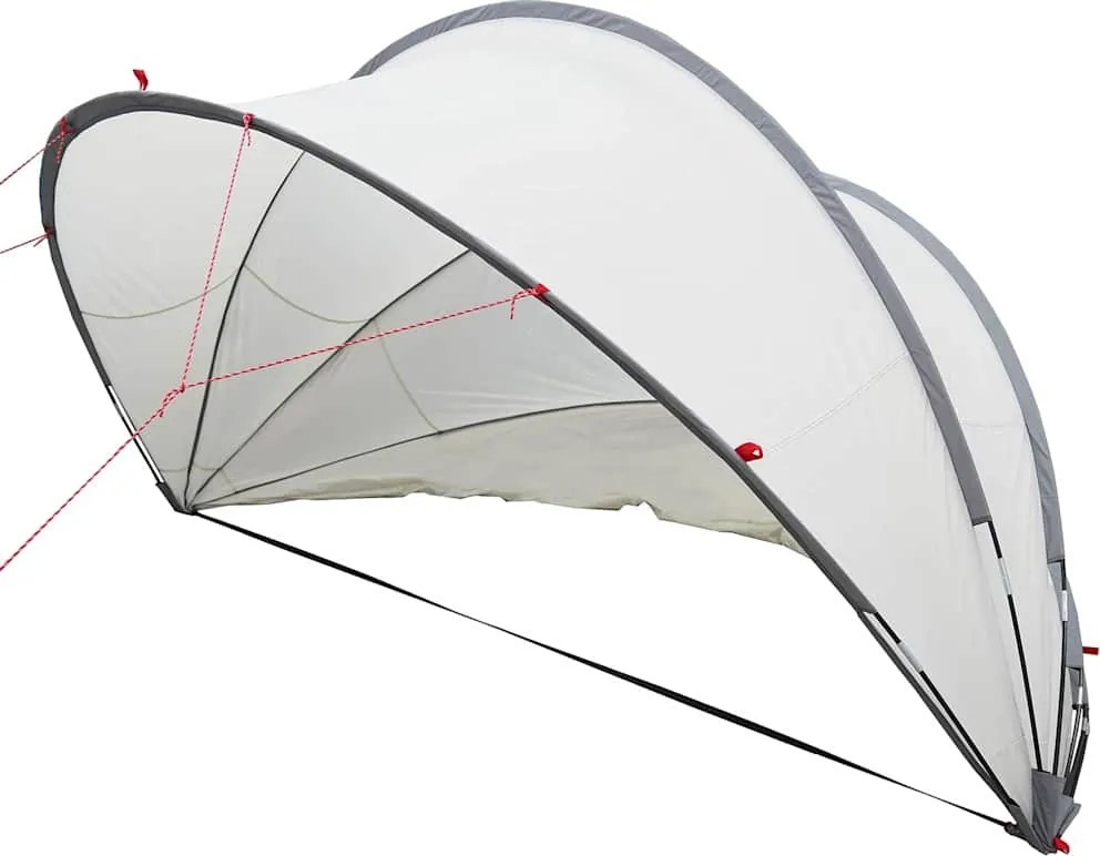 vidaXL Dom pentru piscină Manual Gri și Portocalie 405 x 405 x 192 cm