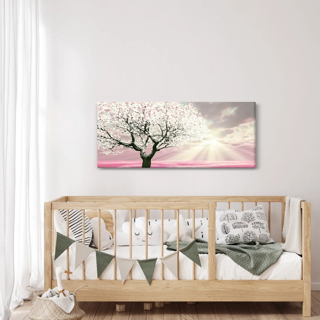 Tabloul copacului roz (120x50 cm)