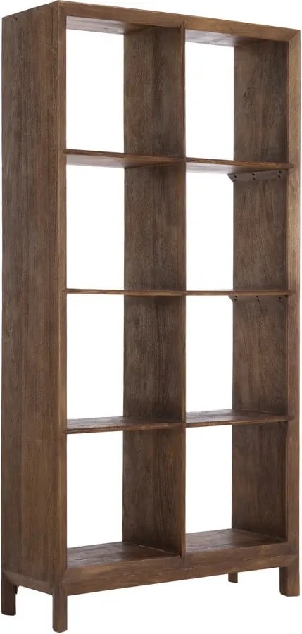 Bibliotecă în culoare naturală din lemn masiv de mango 95x190 cm Sondrio – Light &amp; Living