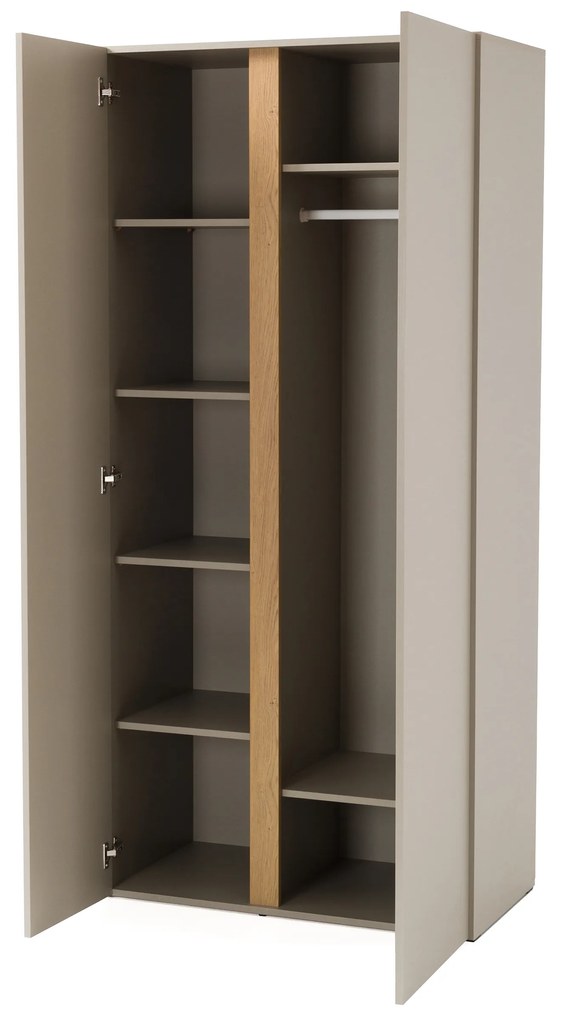 Dulap Azalio 90 cm - bej nisipiu / stejar uleiat