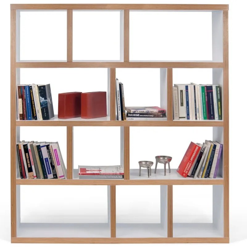 Bibliotecă albă/în culoare naturală 150x159 cm Berlin – TemaHome