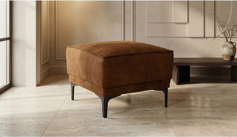 Taburet maro coniac cu tapițerie din imitație de piele Copenhagen – Scandic