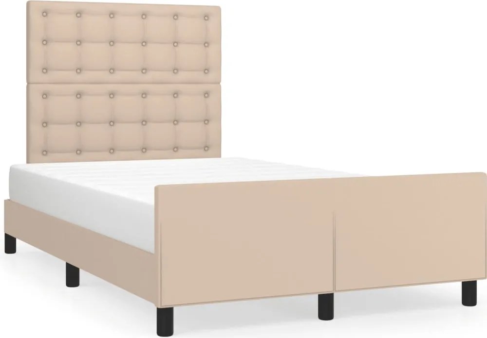 vidaXL Cadru de pat fără saltea cappuccino 120x190cm piele artificială