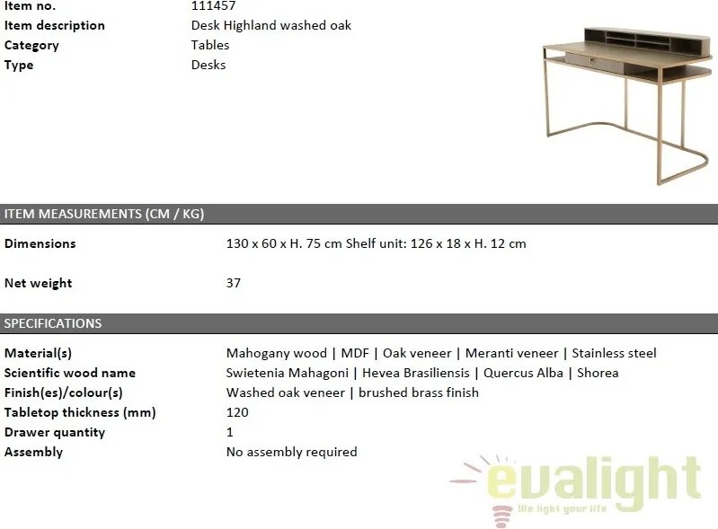 Birou design LUX Highland 111457 HZ