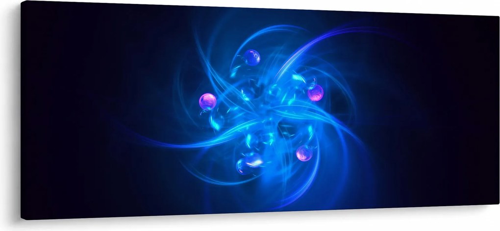 Tabloul modern cu abstracțiune albastră (120x50 cm)
