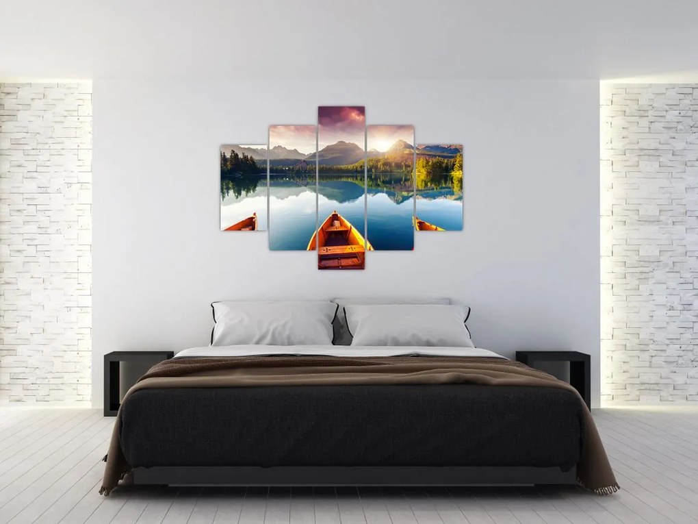 Tablou - Lac cu bărci (150x105 cm)