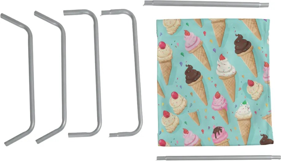 Sezlong de plaja pliabil SAND ICE CREAM, colorat