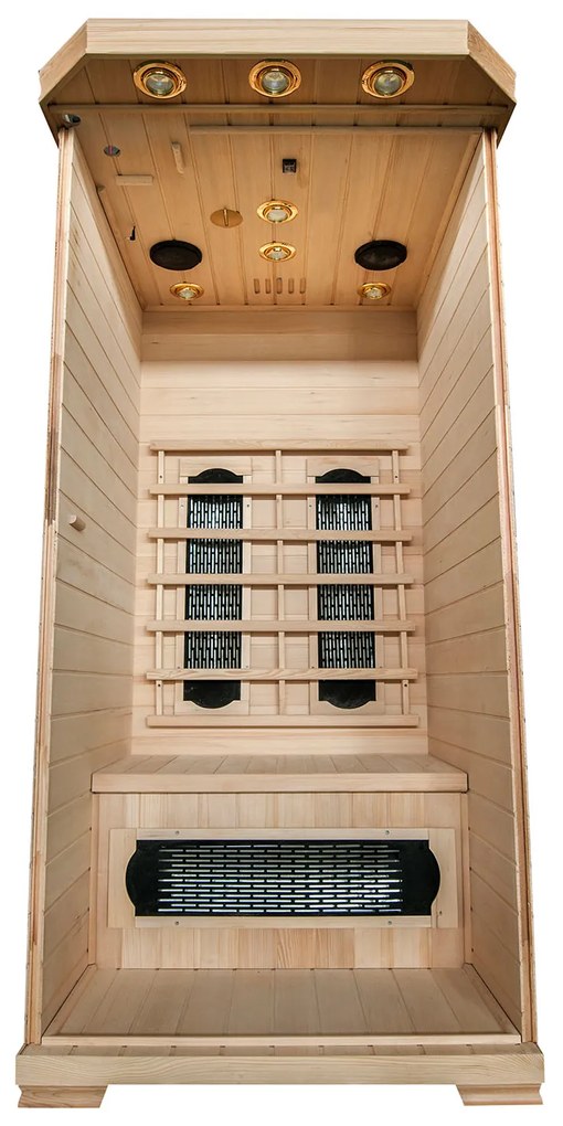 Infračervená sauna/ tepelná kabína Trondheim s plnospektrálnymi žiaričmi a drevom Hemlock