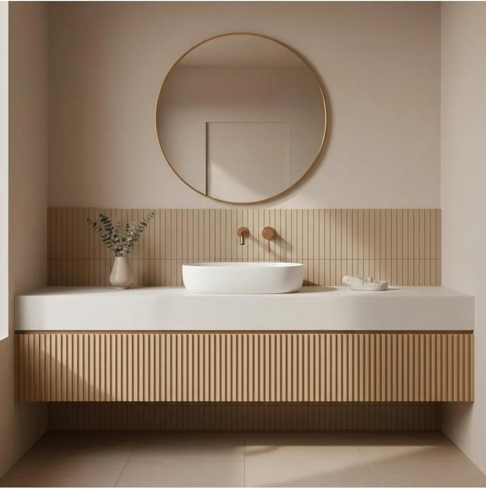 Baterie lavoar incastrata Rea Clif cupru periat