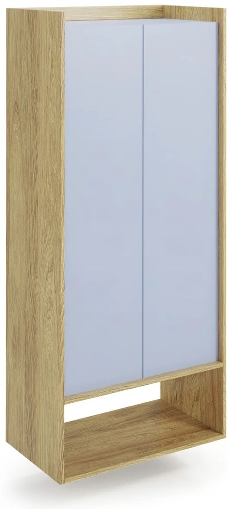 Dulap modular Mobius 2D natur/albastru – H179 cm
