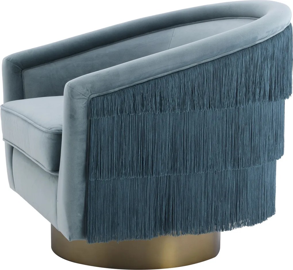 Fotoliu pivotant design elegant LUX Le Vante, albastru 113980 HZ