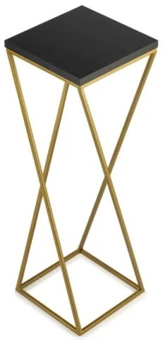 Suport pentru flori LOFT 70x24 cm auriu/negru