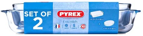 Pyrex Set de 2 vase de sticlă pentru cuptor, 2,7 l+ 2,2 l
