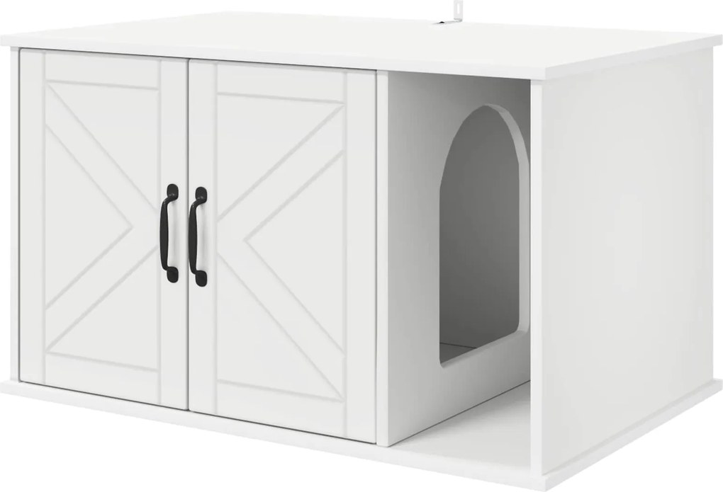 vidaXL Casa pentru pisici Alb 85 x 55 x 50 cm Lemn compozit