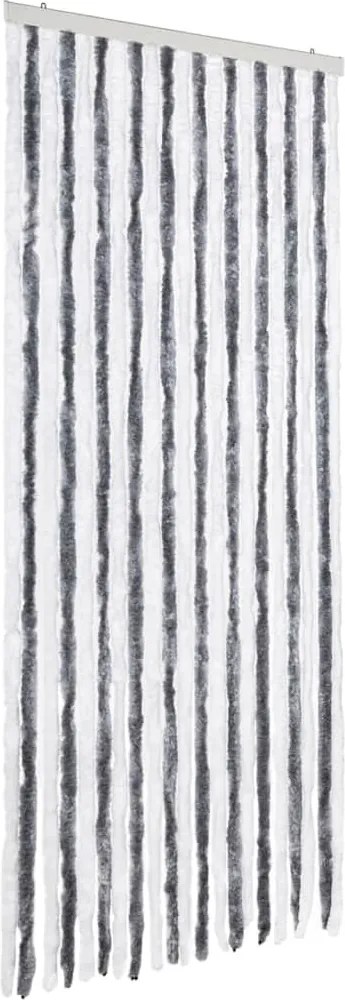 vidaXL Perdea pentru insecte, gri și alb, 90x220 cm, Chenille
