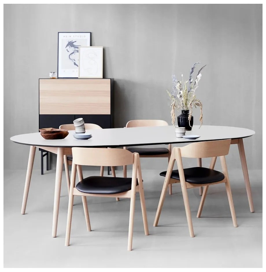 Masă de dining rotundă extensibilă cu blat suplimentar ø 135 cm Meza – Hammel Furniture